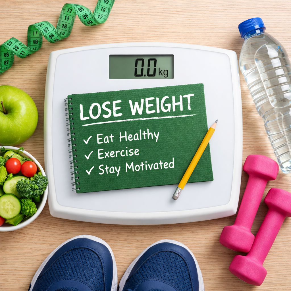 Image of healthy lifestyle concept with weight loss, diet, and wellness elements.